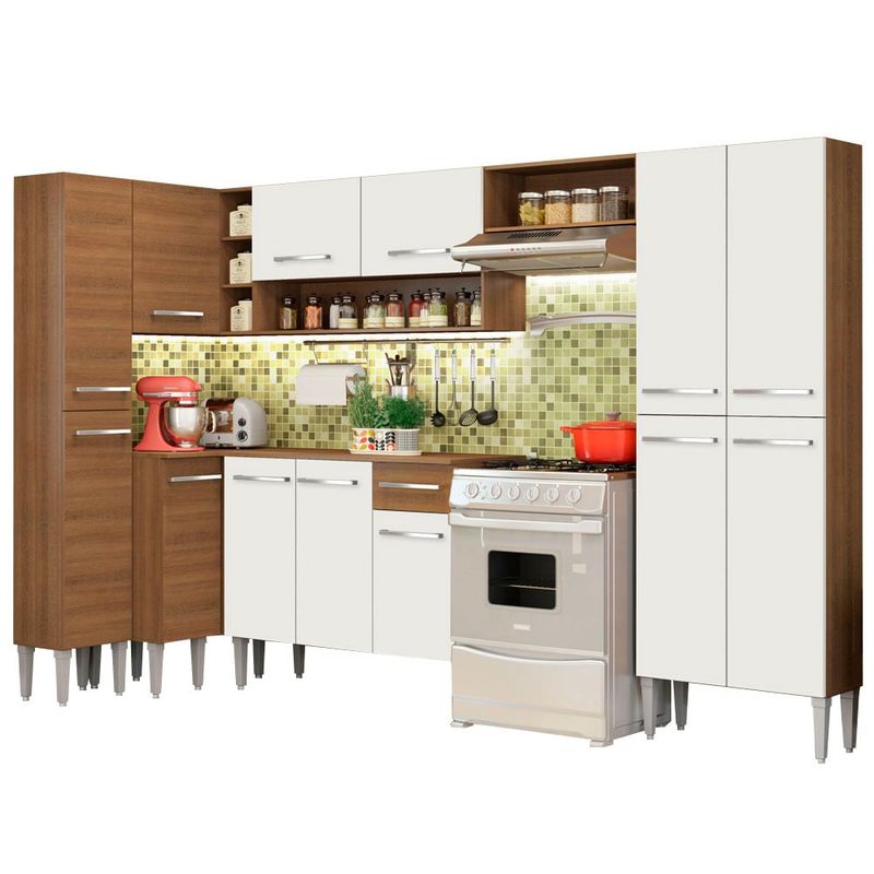MADESA - Mueble de Cocina Integral de Esquina Emilly Love 385 cm