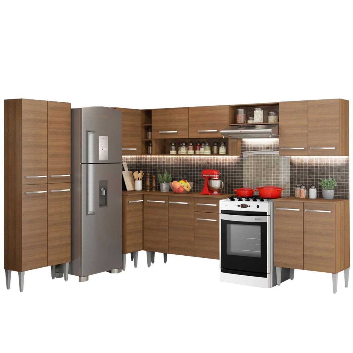 MADESA - Mueble de Cocina Integral de Esquina Emilly Moon 481 cm