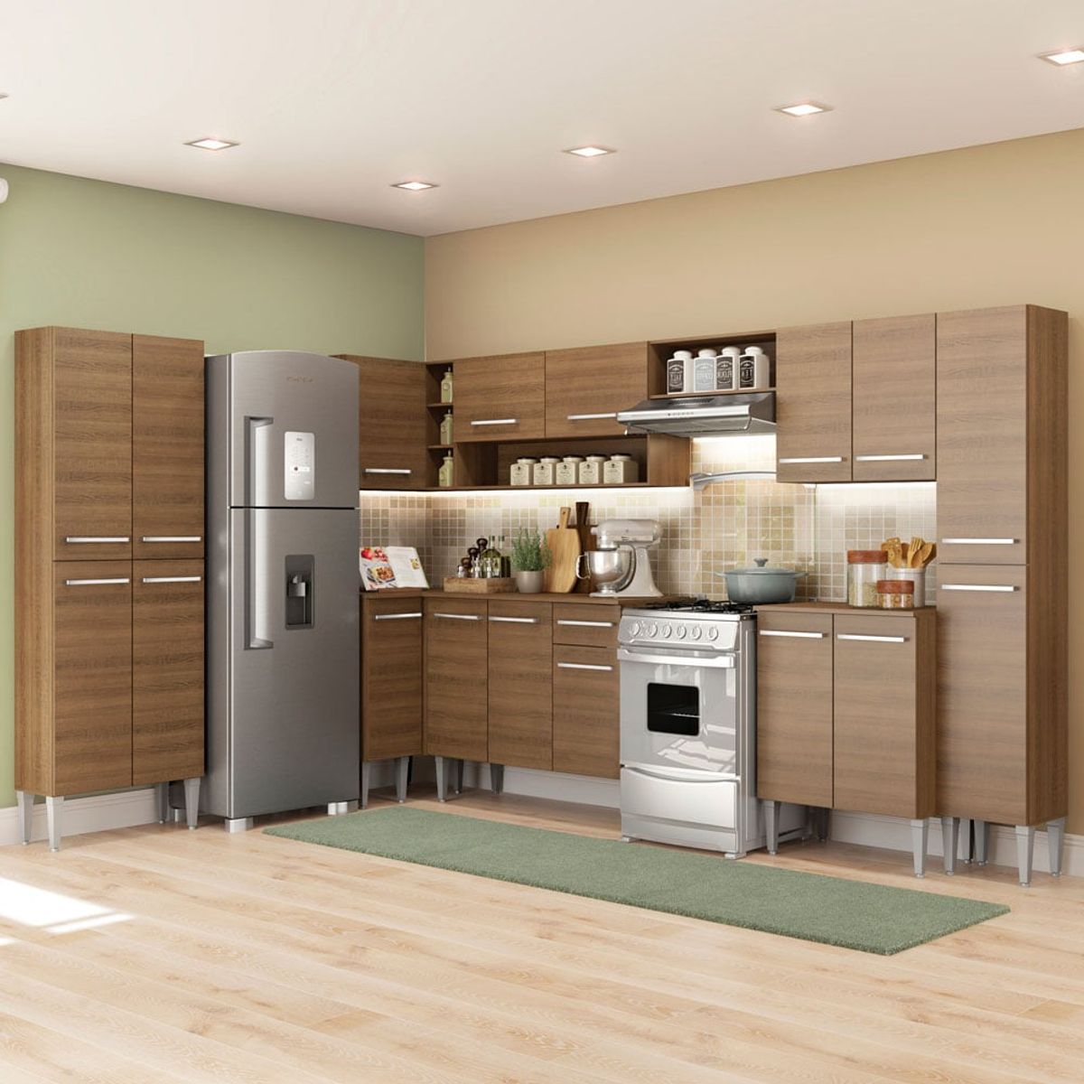 MADESA - Mueble de Cocina Integral de Esquina Emilly Live 513 cm