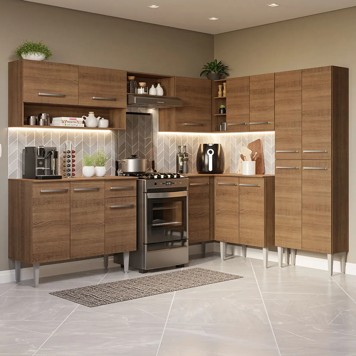 MADESA - Mueble de Cocina Integral de Esquina Emilly 417 cm 02