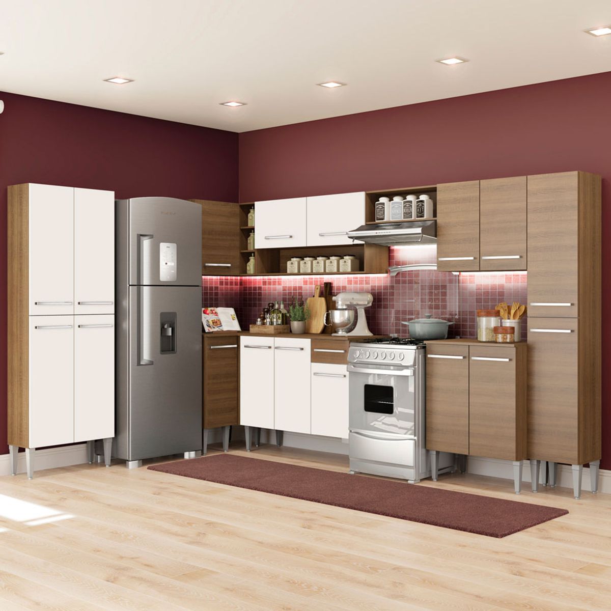 MADESA - Mueble de Cocina Integral de Esquina Emilly Live 513 cm
