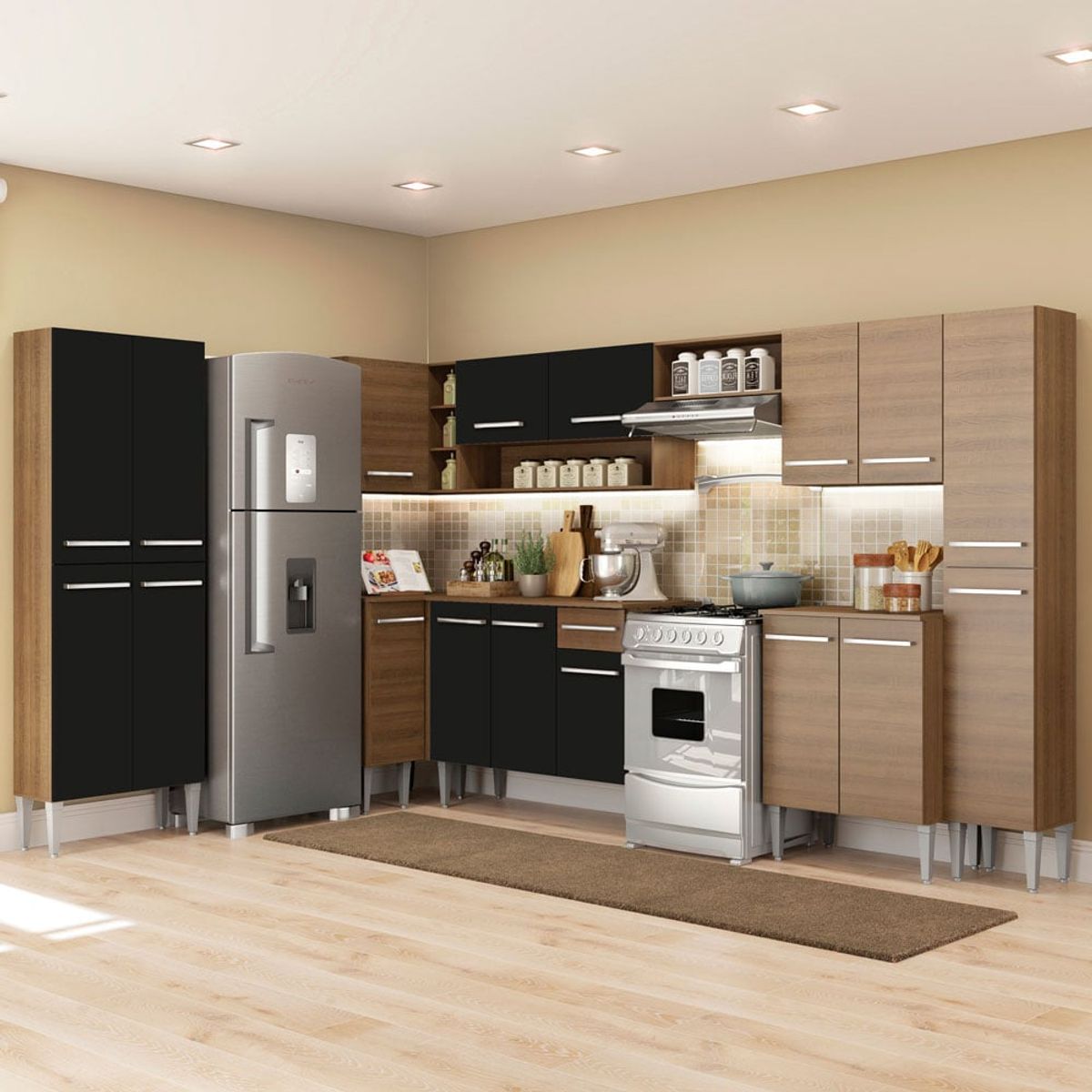 MADESA - Mueble de Cocina Integral de Esquina Emilly Live 513 cm