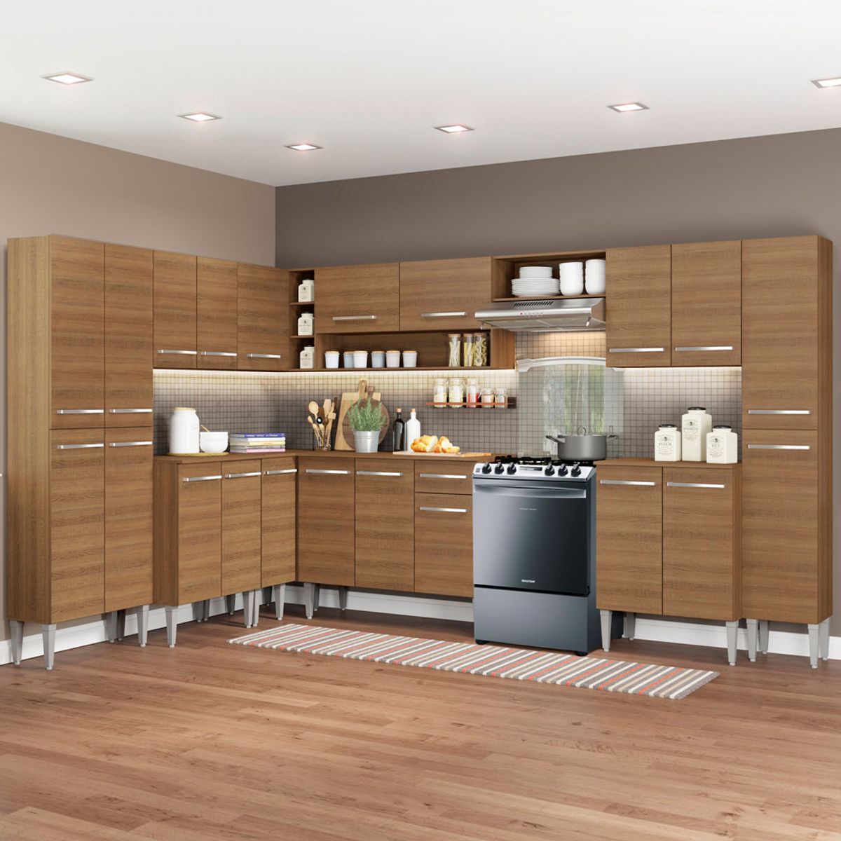 MADESA - Mueble de Cocina Integral de Esquina Emilly Big 513 cm