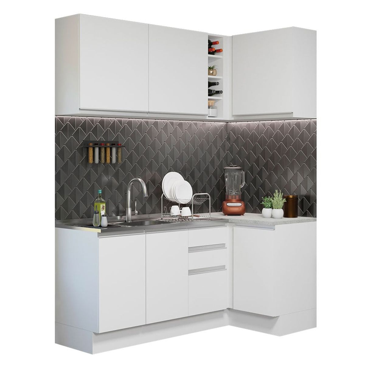MADESA - Mueble de Cocina Integral de Esquina Glamy 269 cm 01