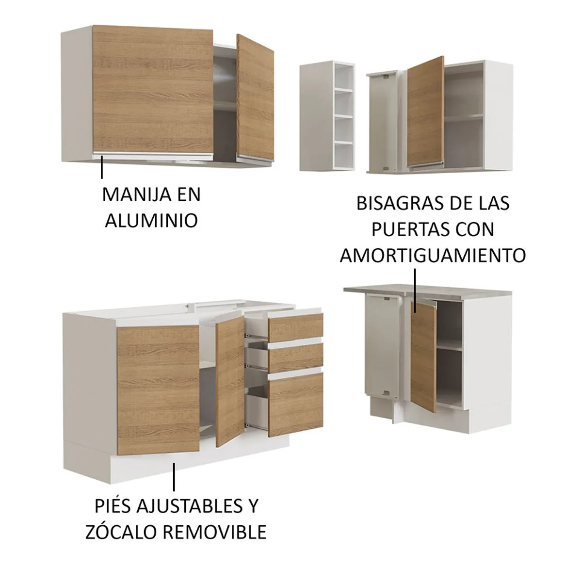 MADESA - Mueble de Cocina Integral de Esquina Glamy 269 cm 01