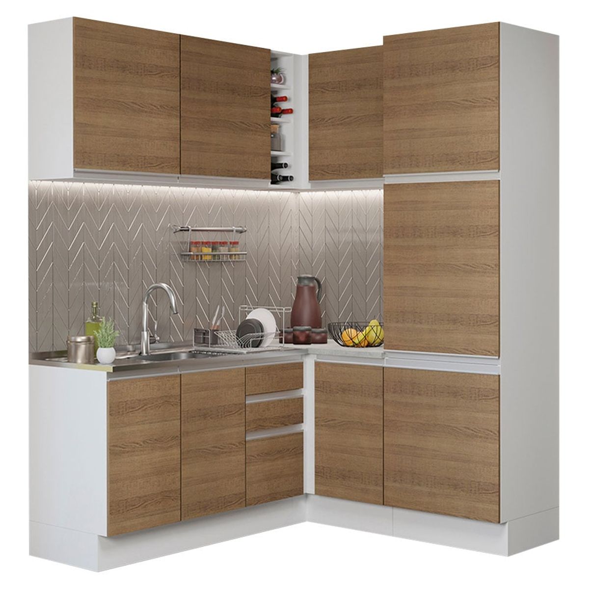 MADESA - Mueble de Cocina Integral de Esquina Glamy 329 cm 01