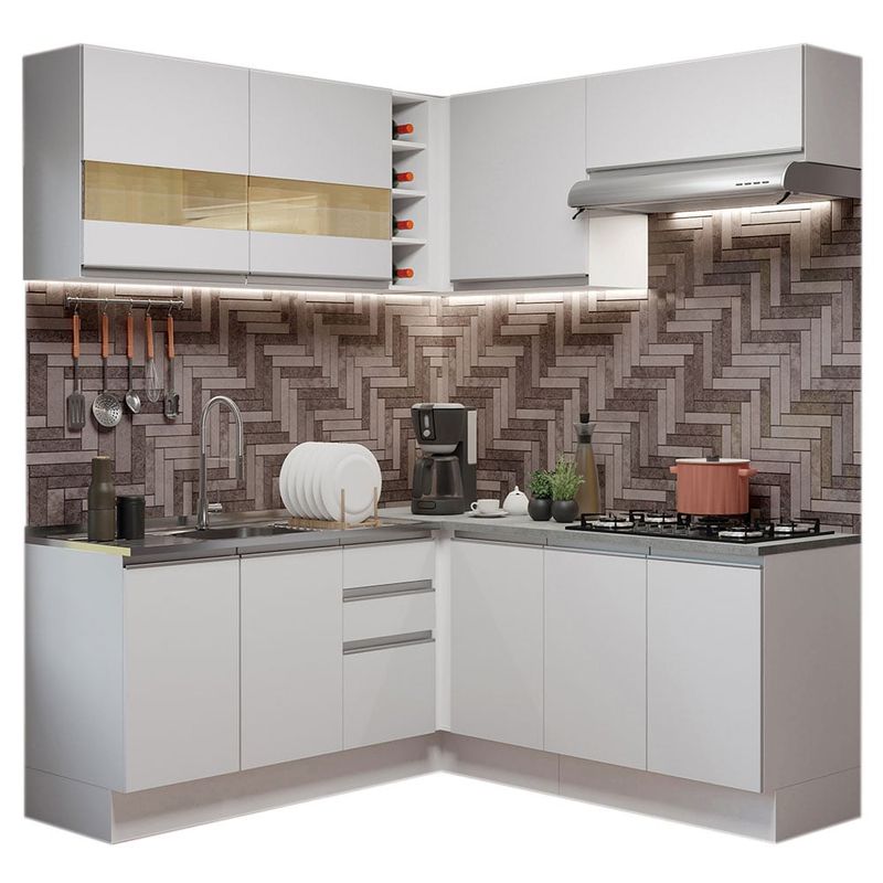 MADESA - Mueble de Cocina Integral de Esquina Glamy 349 cm 01