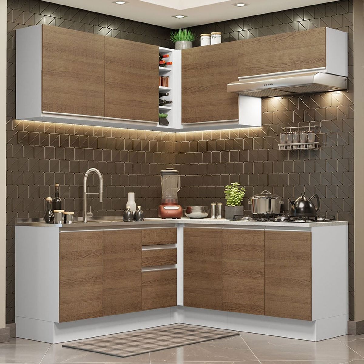 MADESA - Mueble de Cocina Integral de Esquina Glamy 349 cm 03