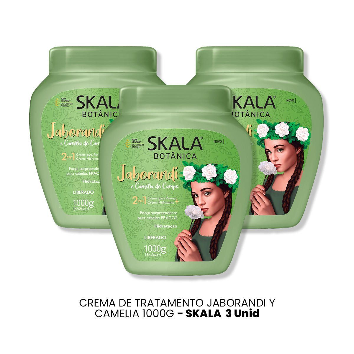 SKALA - CREMA DE TRATAMIENTO JABORANDI Y CAMELIA 1000G - SKALA 3 UNID