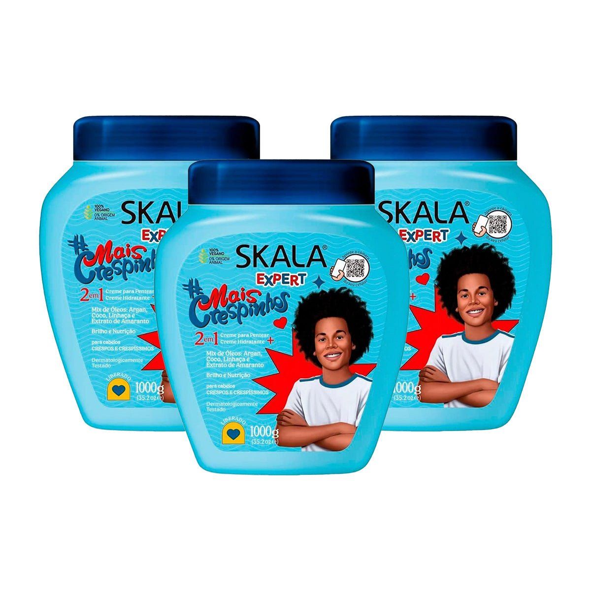 SKALA - 2 EN 1 CREMA PARA PEINAR E HIDRATANTE 1000G - SKALA 3 UNID