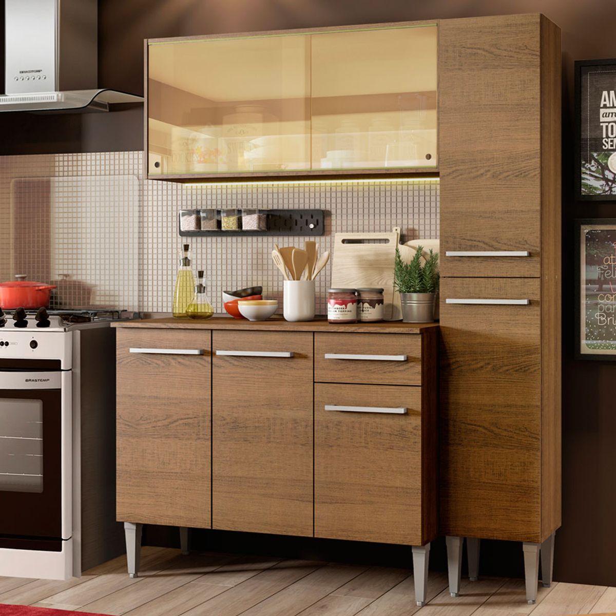 MADESA - Mueble de Cocina Integral Emilly Gold 137 cm