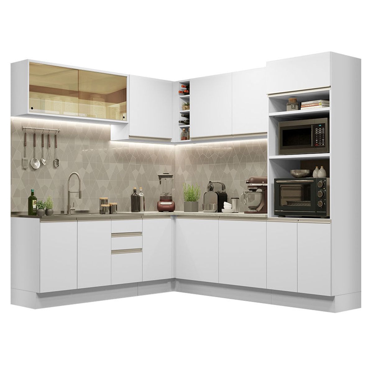 MADESA - Mueble de Cocina Integral de Esquina Glamy 459 cm 01