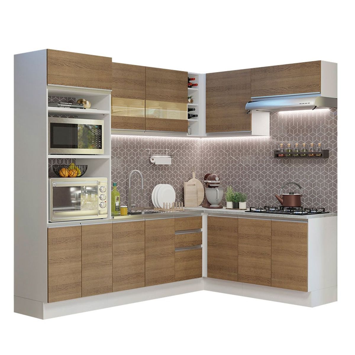 MADESA - Mueble de Cocina Integral de Esquina Glamy 419 cm 01