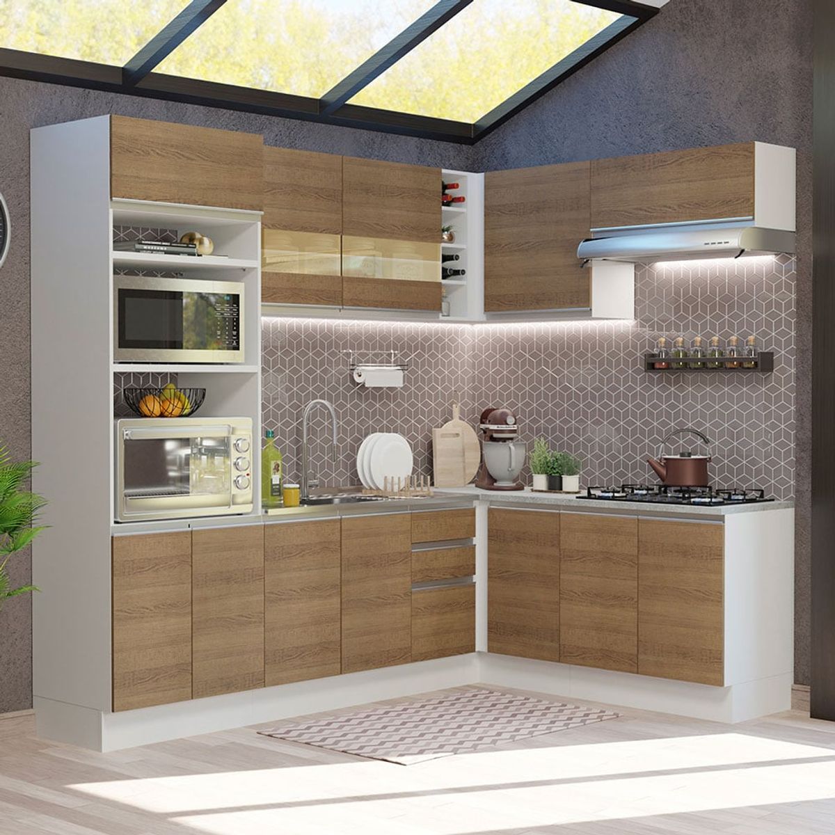 MADESA - Mueble de Cocina Integral de Esquina Glamy 419 cm 01