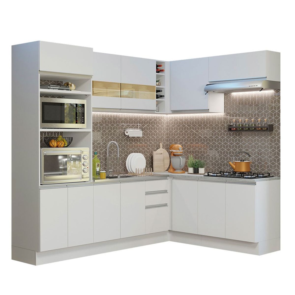 MADESA - Mueble de Cocina Integral de Esquina Glamy 419 cm 01