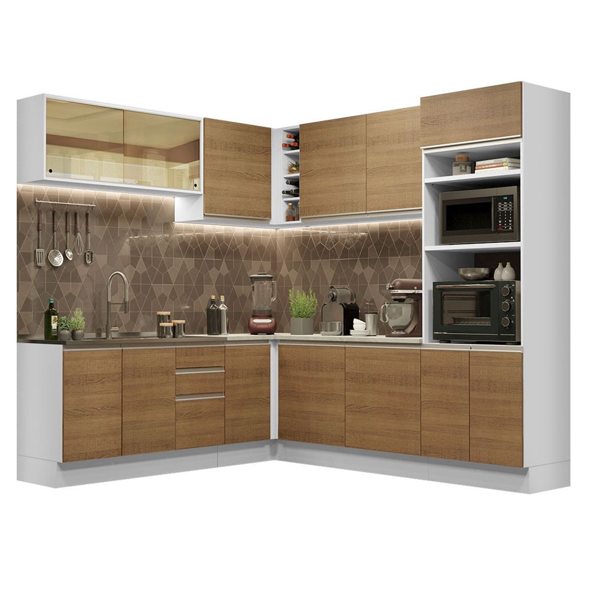 MADESA - Mueble de Cocina Integral de Esquina Glamy 459 cm 01