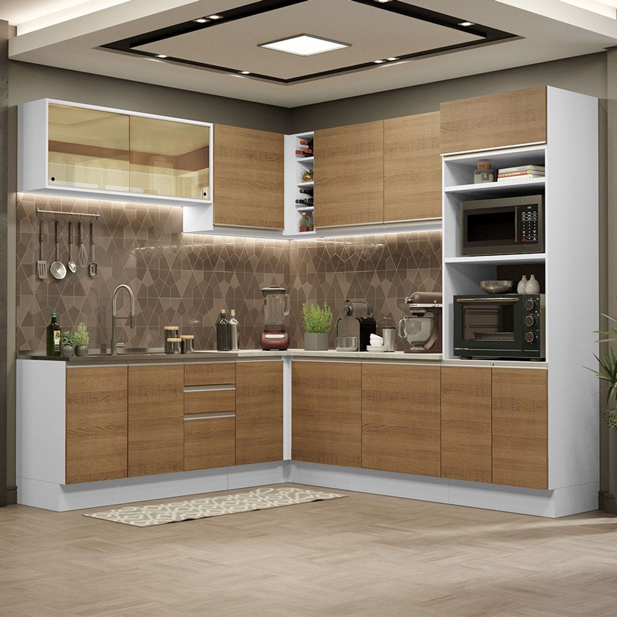 MADESA - Mueble de Cocina Integral de Esquina Glamy 459 cm 01