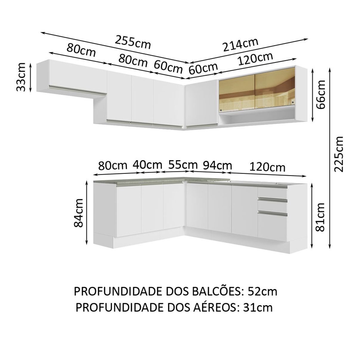 MADESA - Mueble de Cocina Integral de Esquina Glamy 469 cm 01