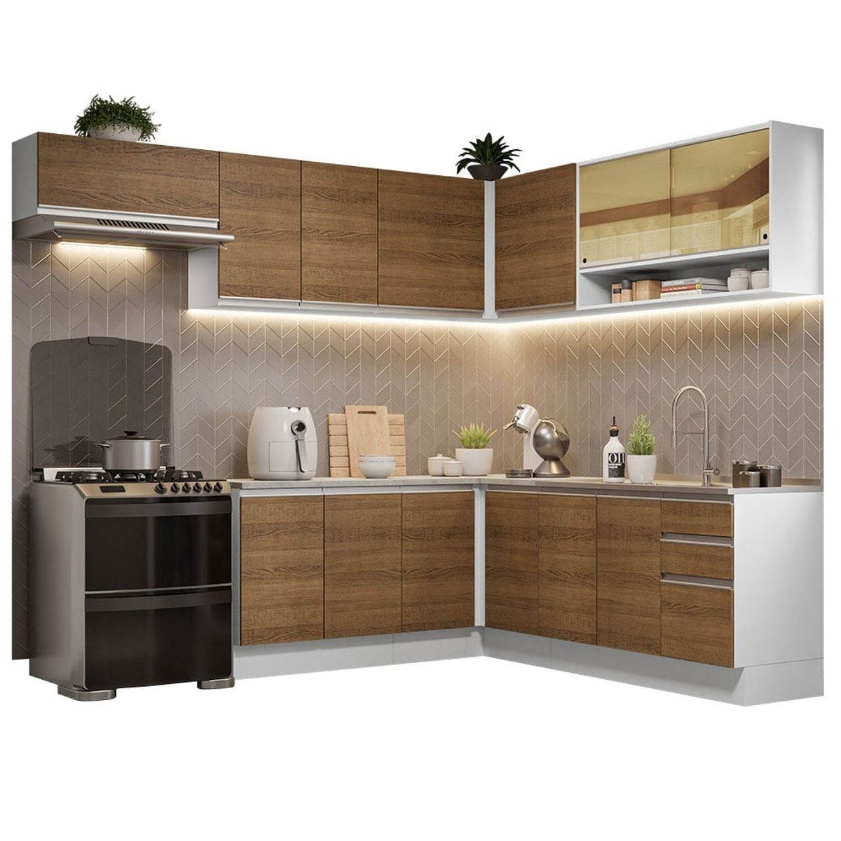 MADESA - Mueble de Cocina Integral de Esquina Glamy 469 cm 01