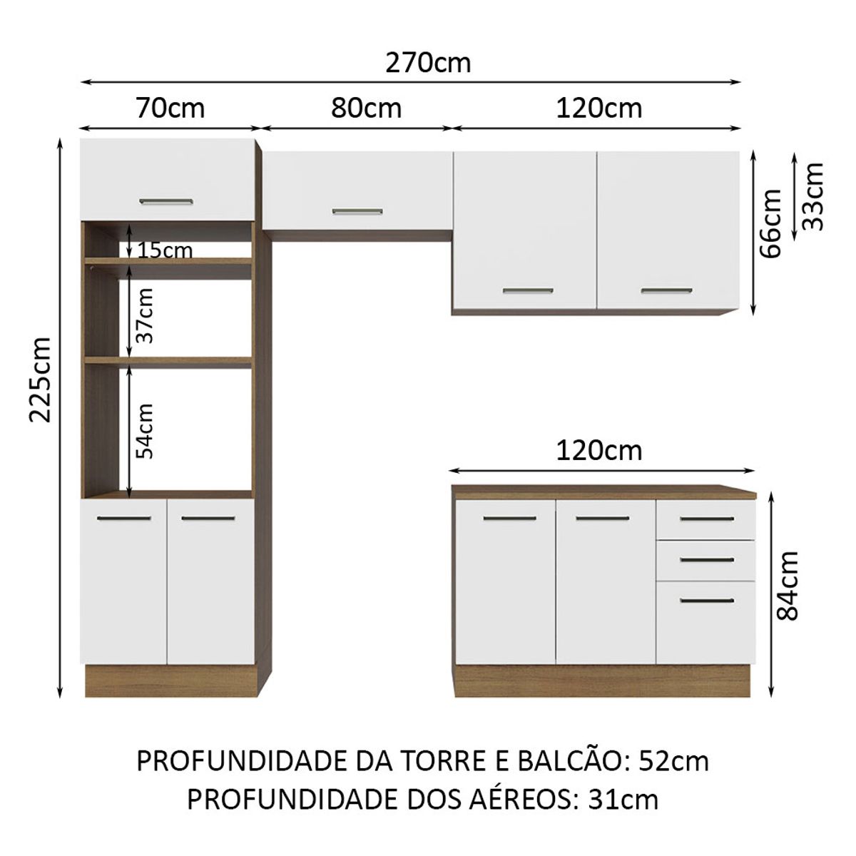 MADESA - Mueble de Cocina Integral Agata 270 cm - Con Encimera 07