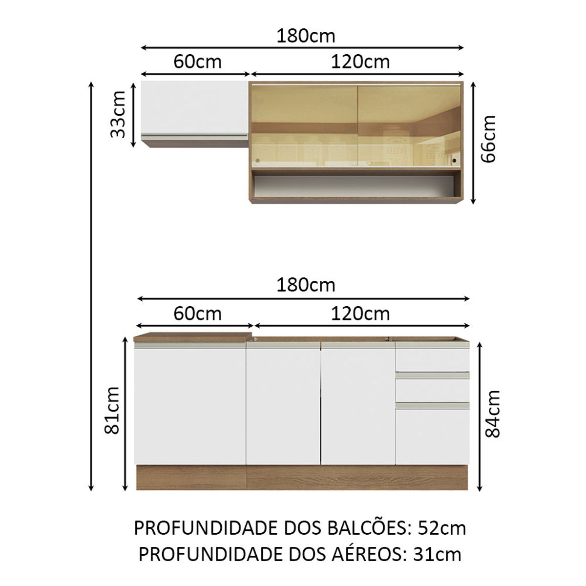 MADESA - Mueble de Cocina Integral Glamy 180 cm 08