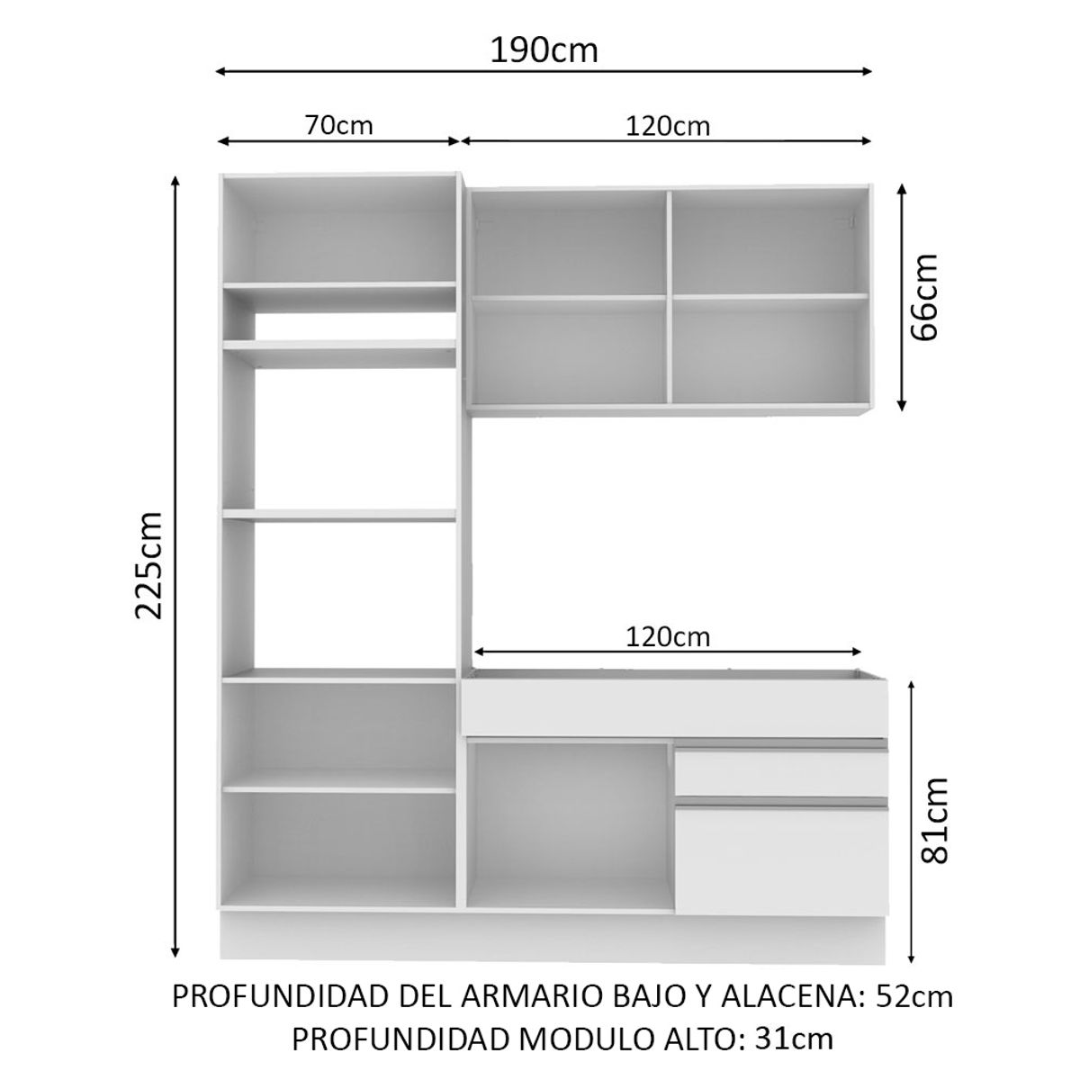MADESA - Mueble de Cocina Integral Lívia 190 cm