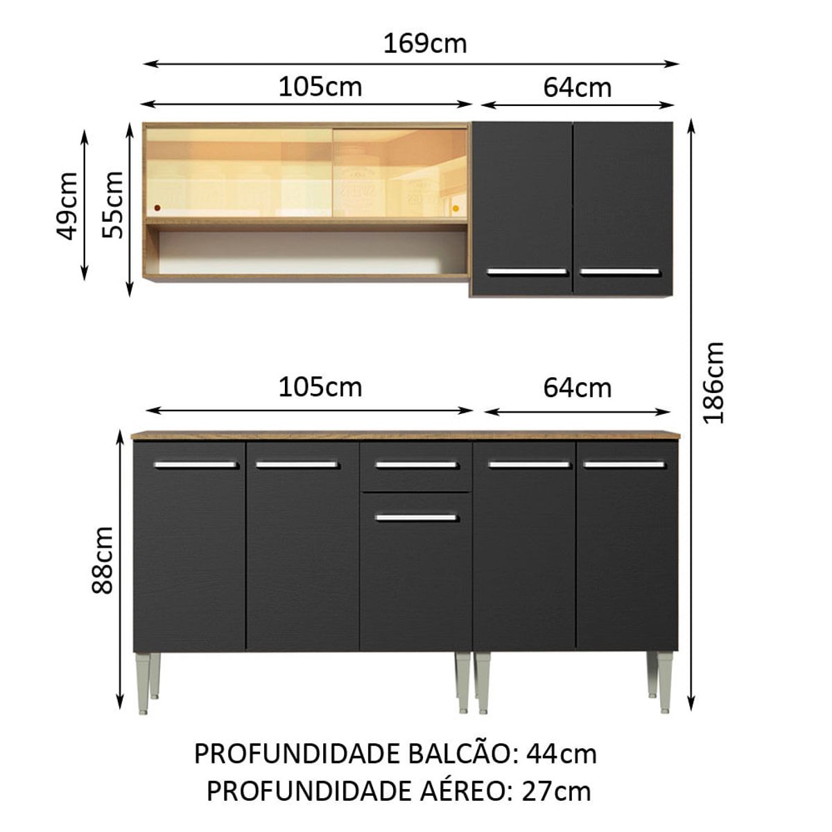 MADESA - Mueble de Cocina Integral Emilly Dance 169 cm