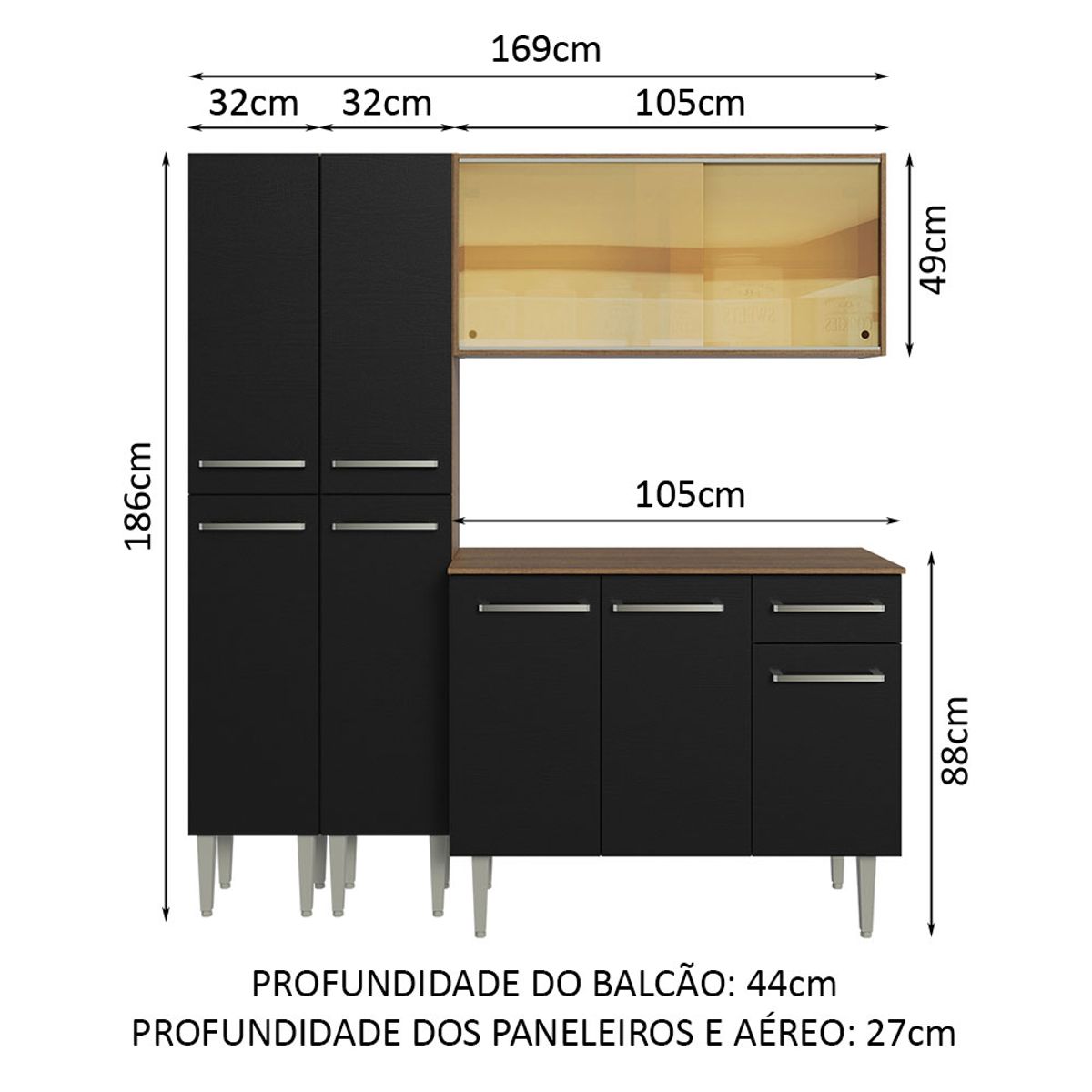 MADESA - Mueble de Cocina Integral Emilly 169 cm 09