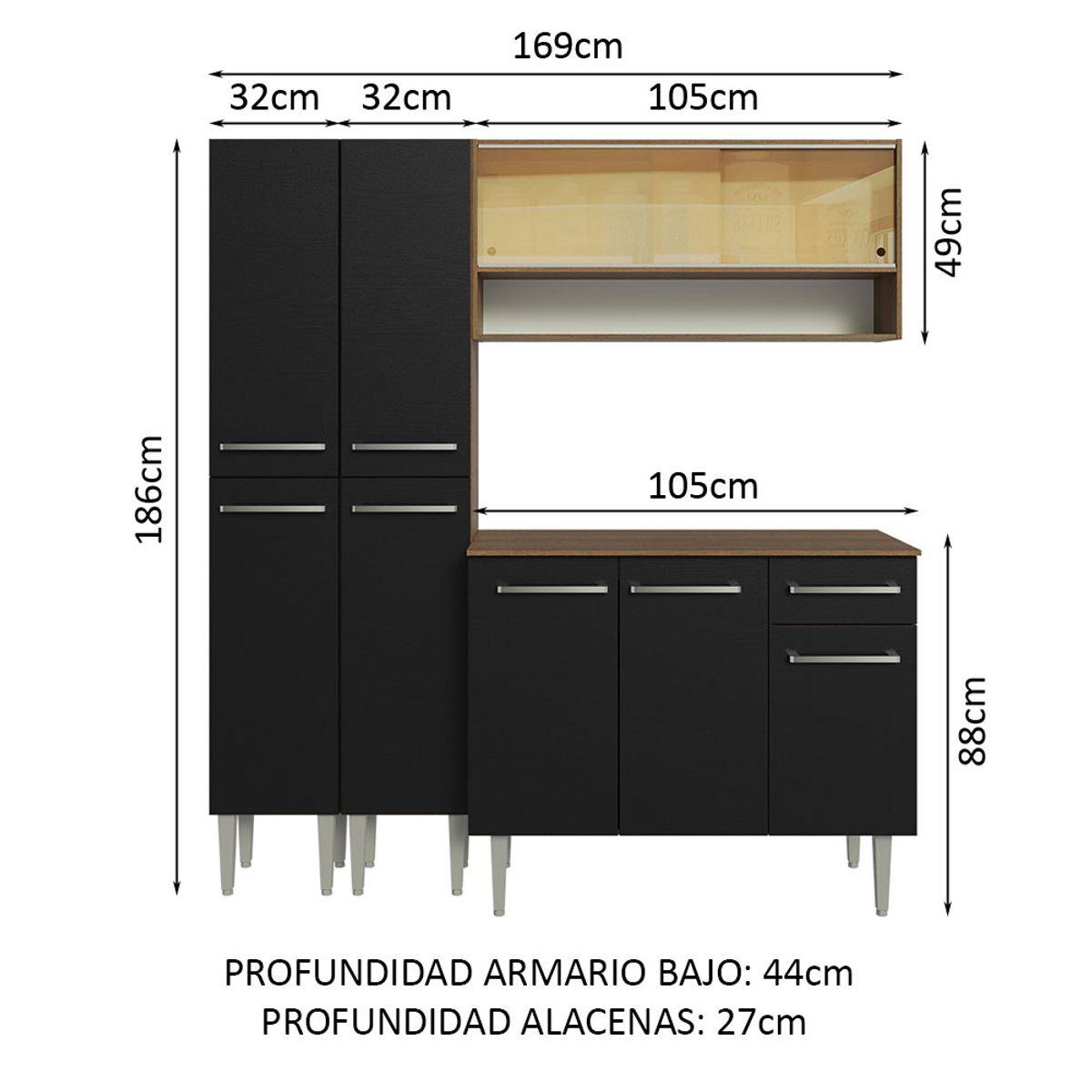 MADESA - Mueble de Cocina Integral Emilly 169 cm 13