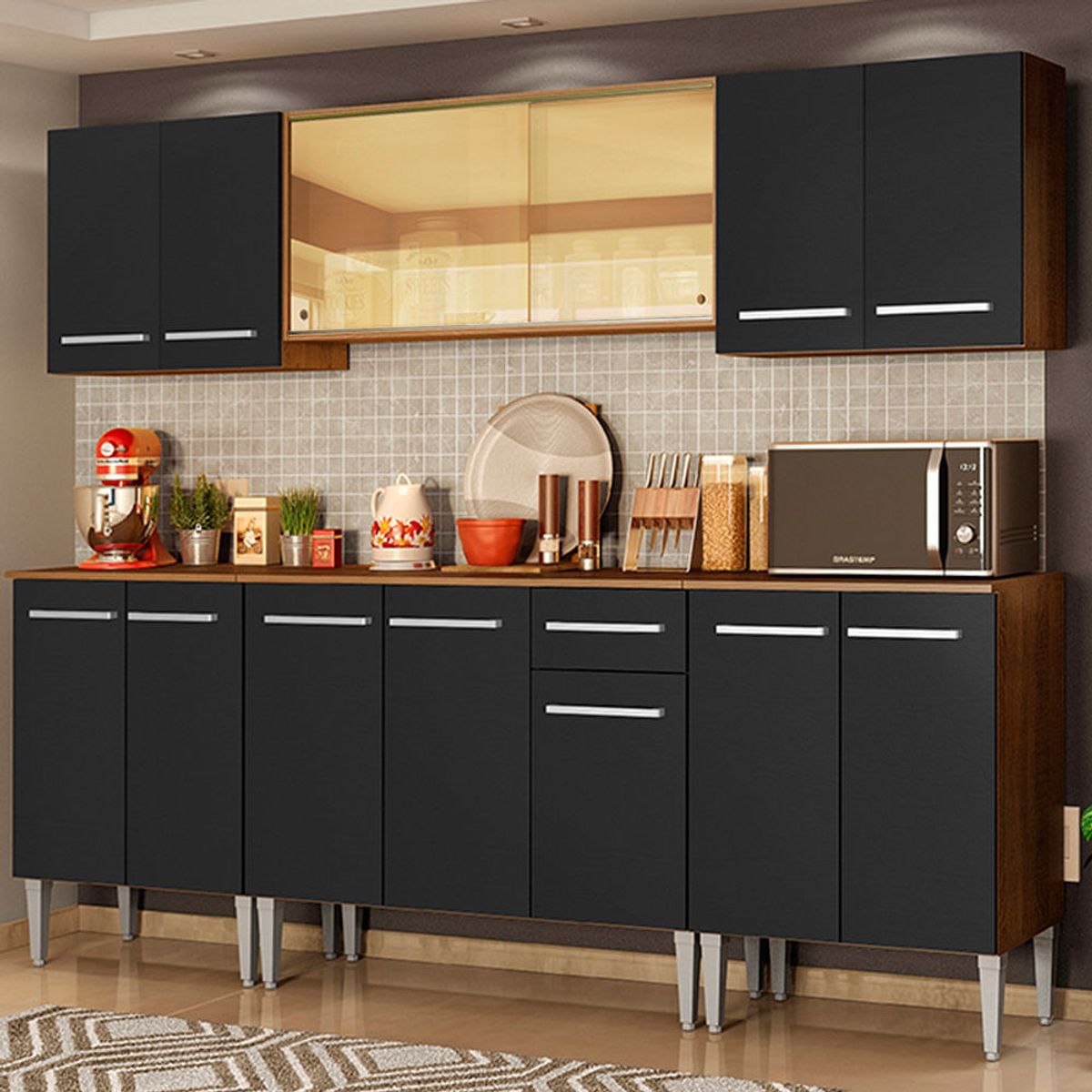 MADESA - Mueble de Cocina Integral Emilly Fire 233 cm