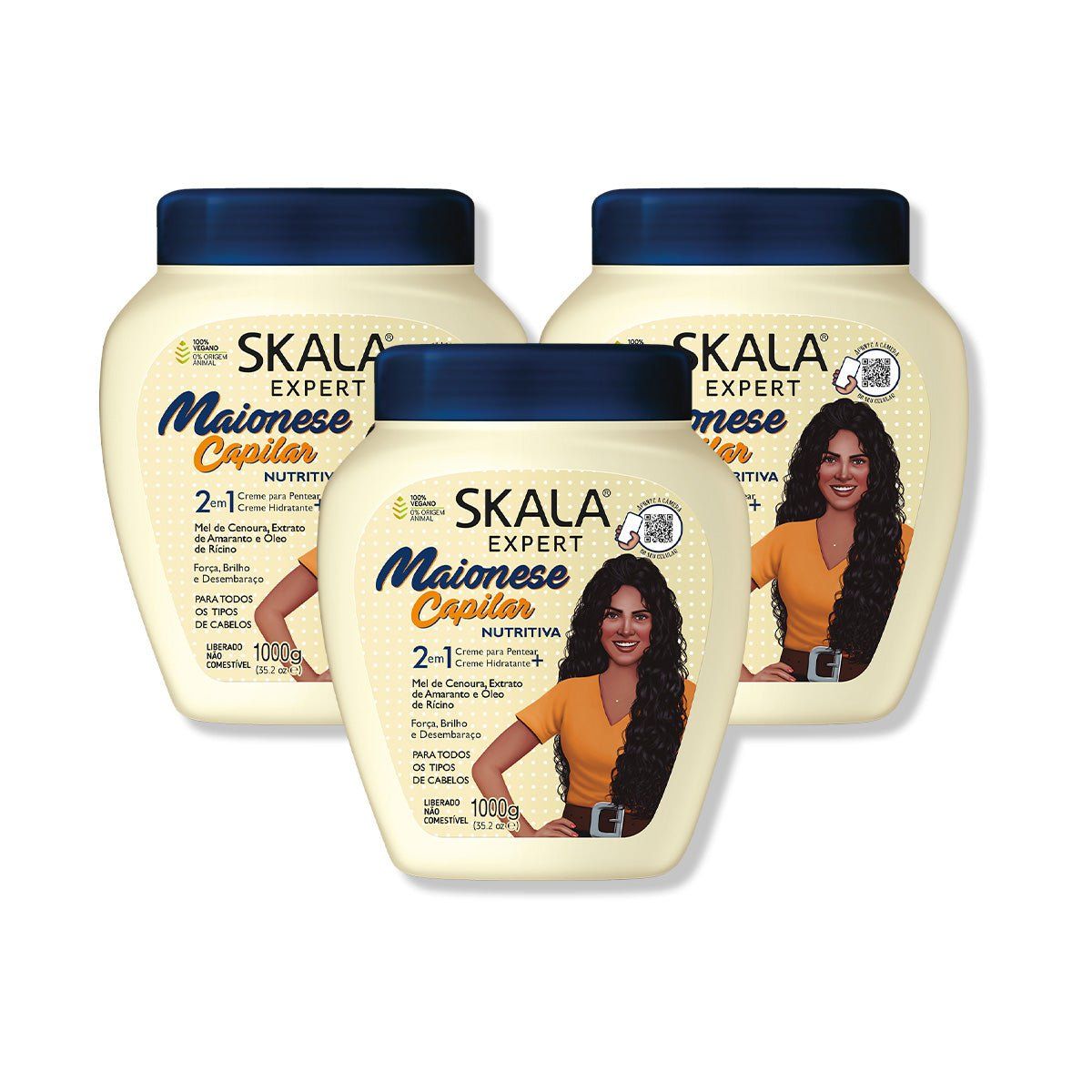 Skala - CREMA TRATAMIENTO MAYONESA CAPILAR NUTRITIVA 1000G - SKALA 3 UNID