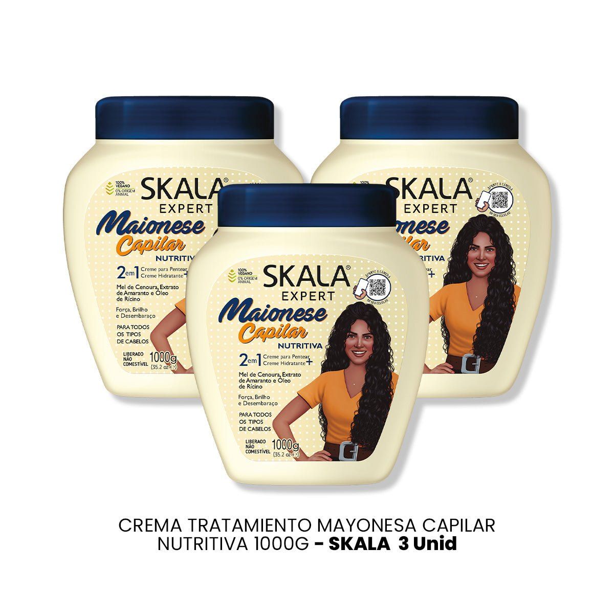Skala - CREMA TRATAMIENTO MAYONESA CAPILAR NUTRITIVA 1000G - SKALA 3 UNID
