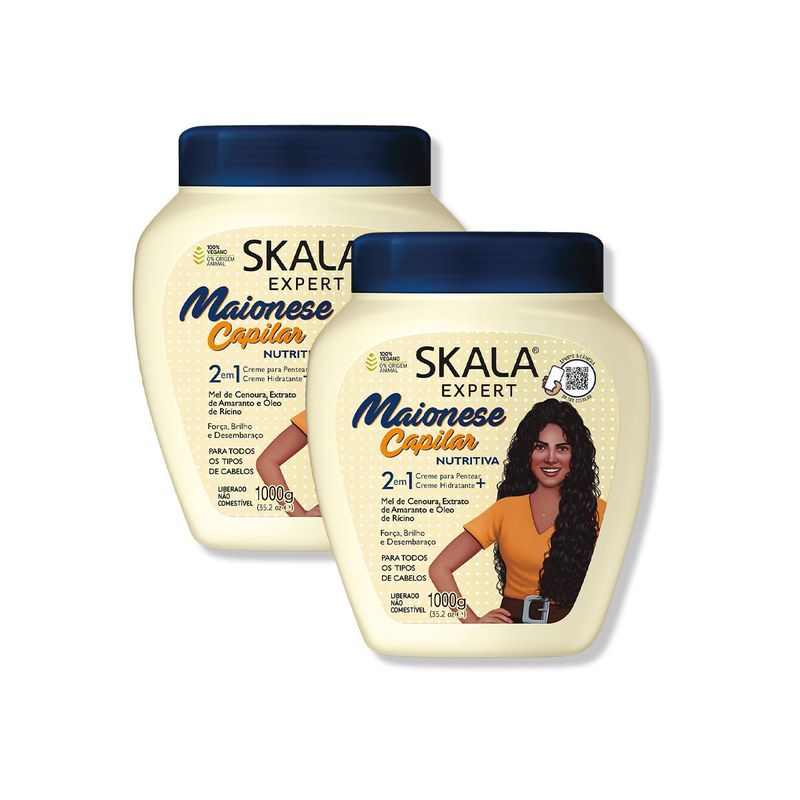 SKALA - CREMA TRATAMIENTO MAYONESA CAPILAR NUTRITIVA 1000G - SKALA 2 UNID