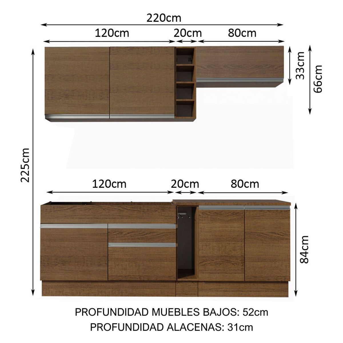 MADESA - Mueble de Cocina Integral Parma 220 cm 03