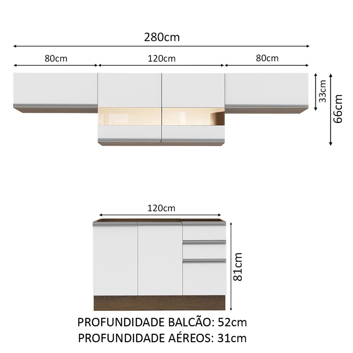 MADESA - Mueble de Cocina Integral Marina 280 cm