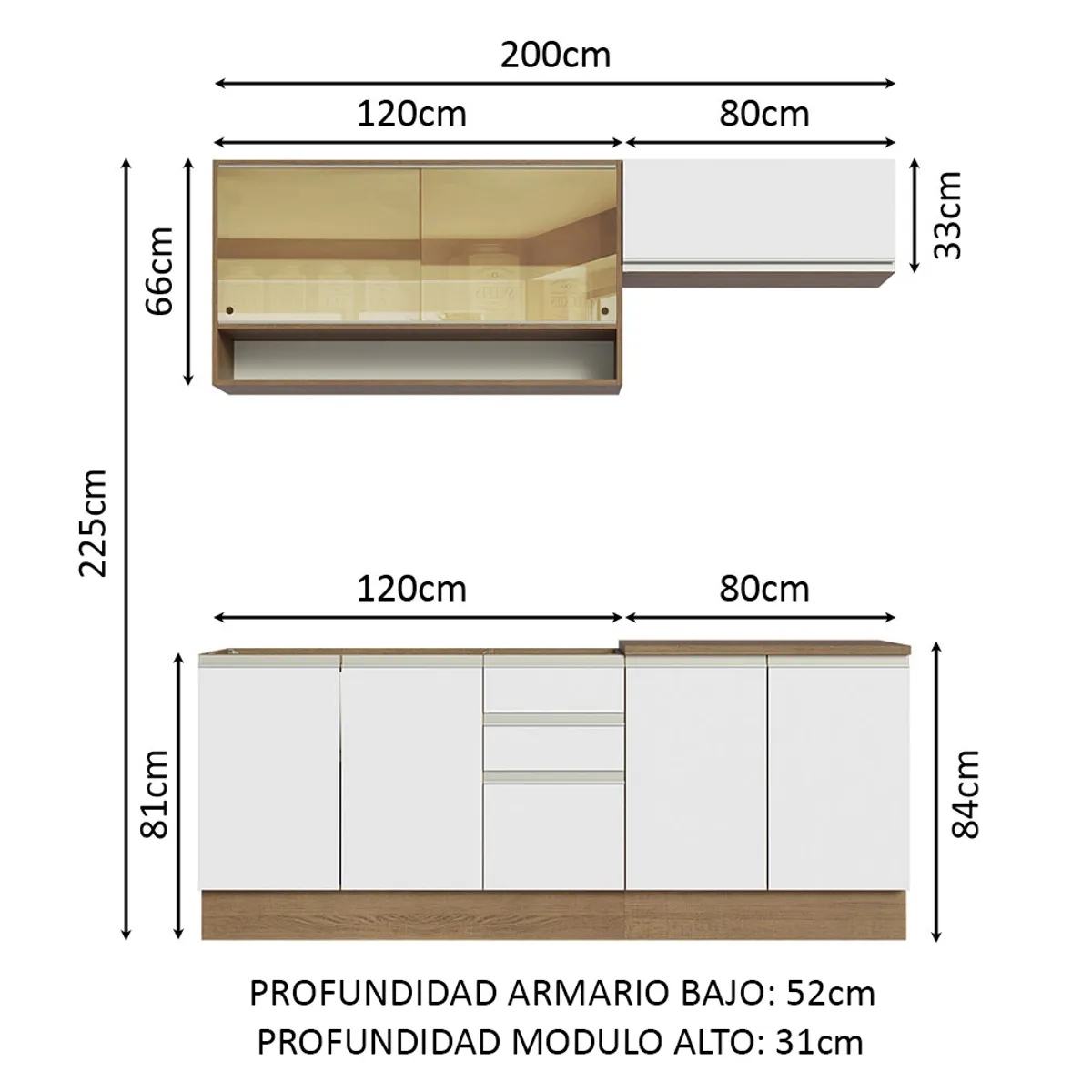MADESA - Mueble de Cocina Integral Glamy 200 cm 03