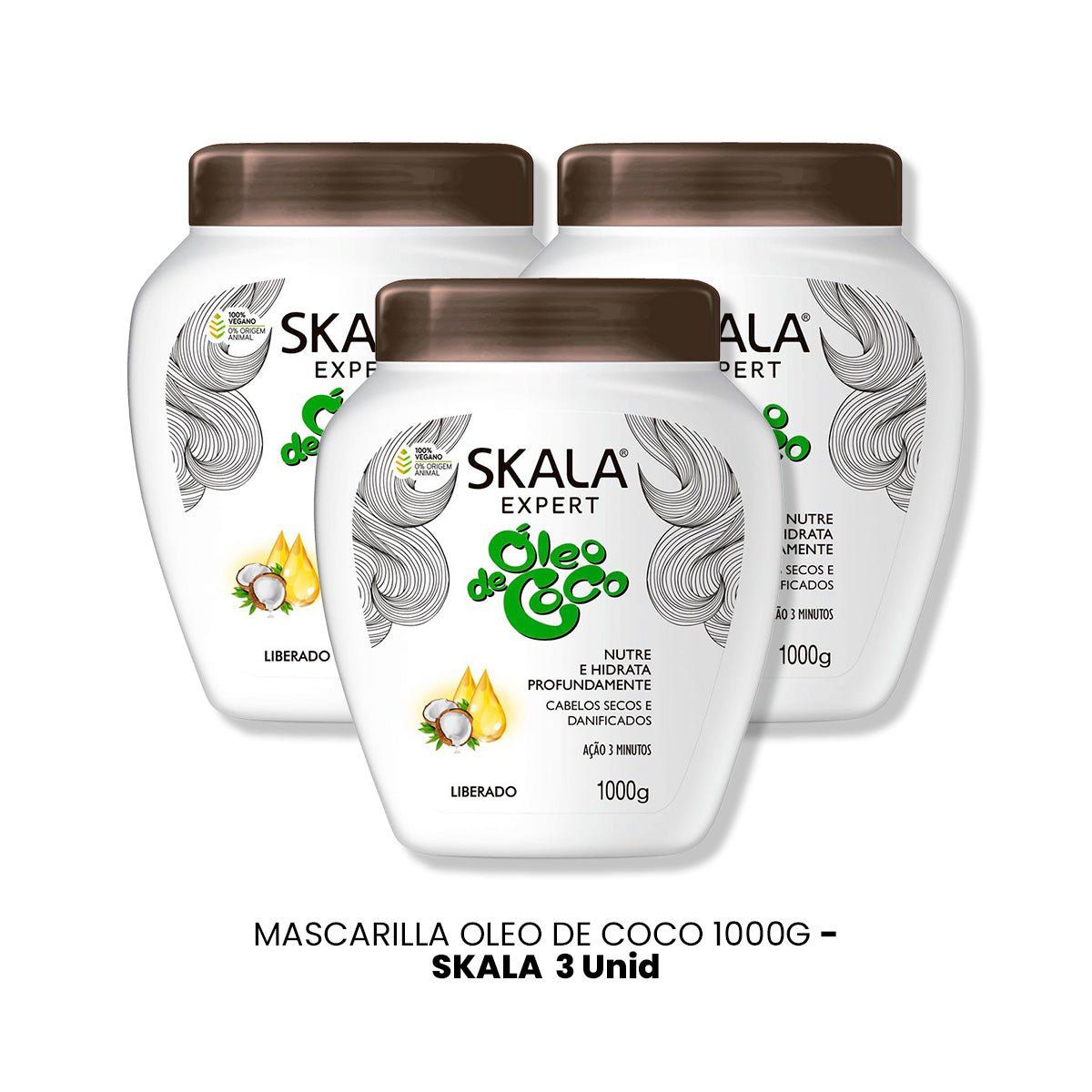 SKALA - CREMA TRATAMIENTO CAPILAR ÓLEO DE COCO 1000G - SKALA EXPERT 3 UNID