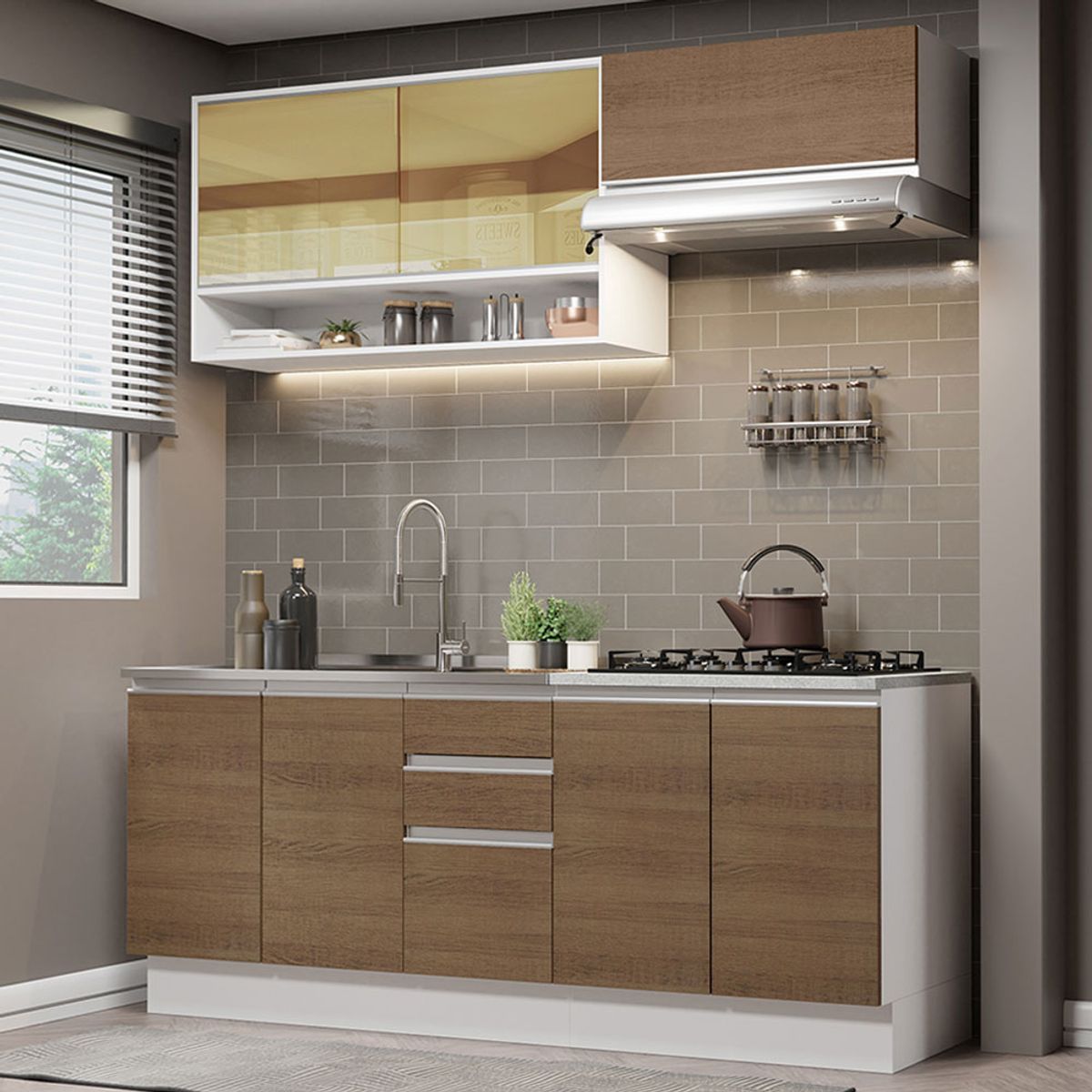 MADESA - Mueble de Cocina Integral Glamy 200 cm - Con Lavadero 09