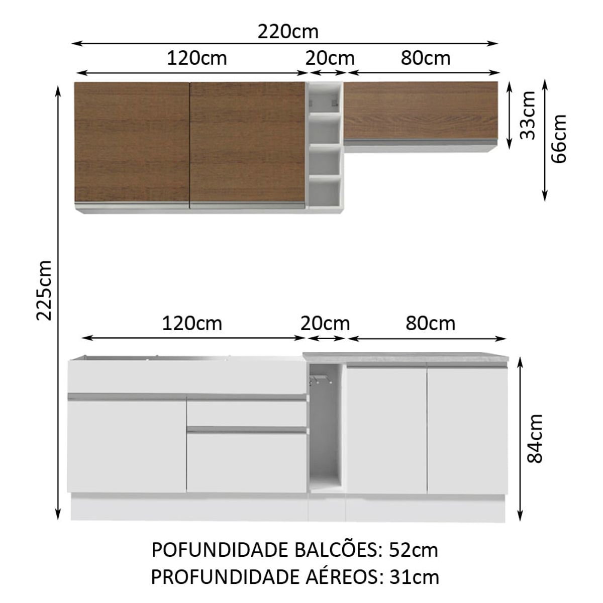MADESA - Mueble de Cocina Integral Parma 220 cm 03