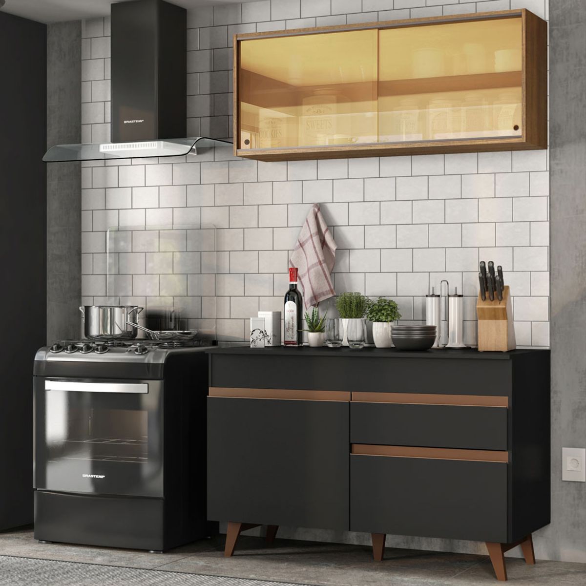 MADESA - Mueble de Cocina Integral Reims 120 cm - Con Encimera 01