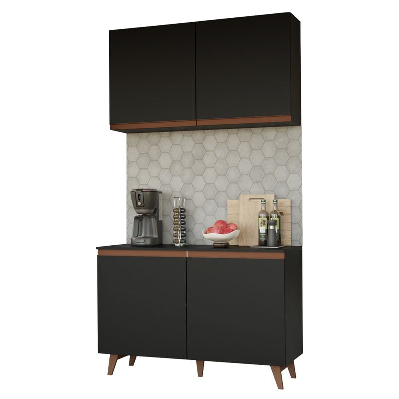 MADESA - Kit 2 Muebles de Cocina Alacena y Mostrador Reims 120 cm