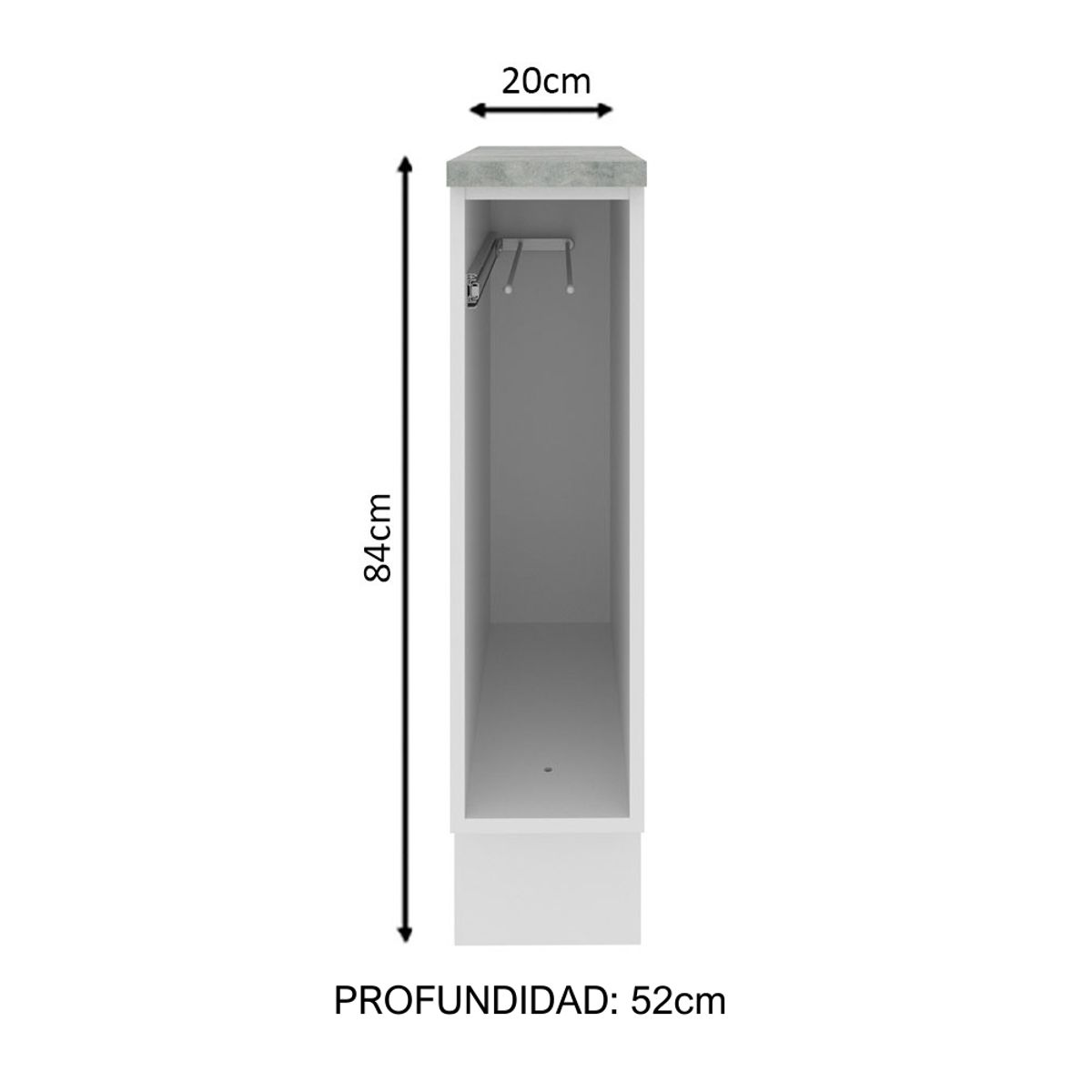 MADESA - Mueble de Cocina Mostrador Portapaños Glamy y Agata 20 cm