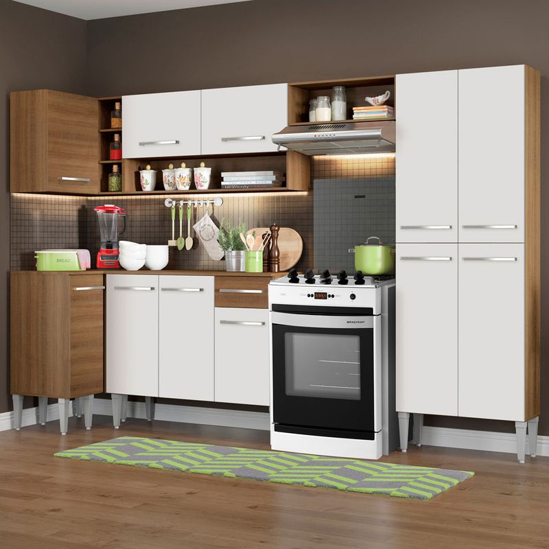 MADESA - Mueble de Cocina Integral de Esquina Emilly Sun 353 cm