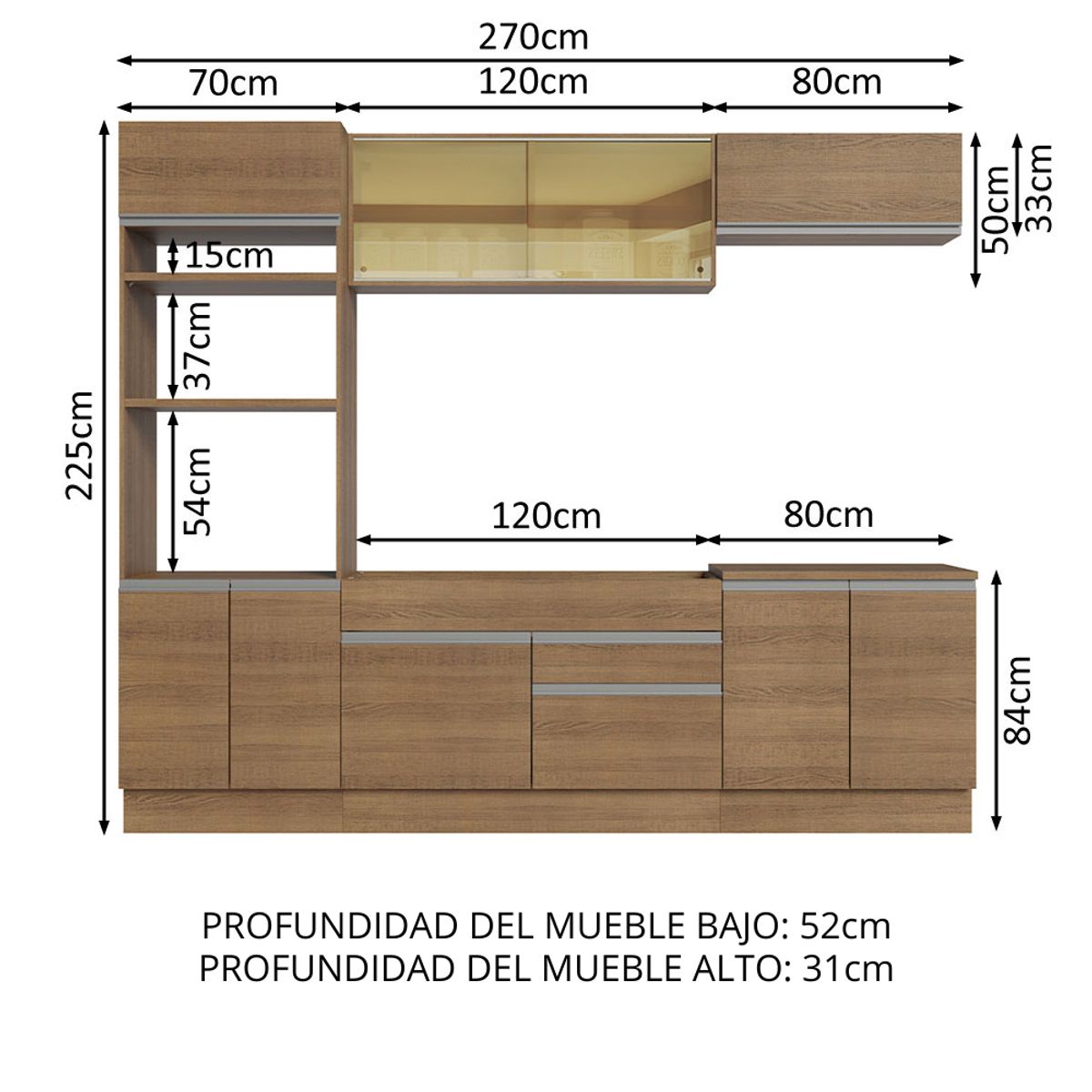 MADESA - Mueble de Cocina Integral Glamy 270 cm 10
