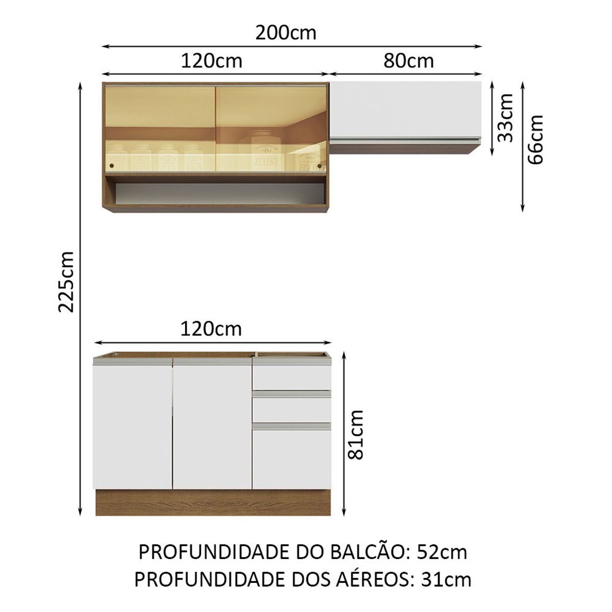 MADESA - Mueble de Cocina Integral Glamy 200 cm 08