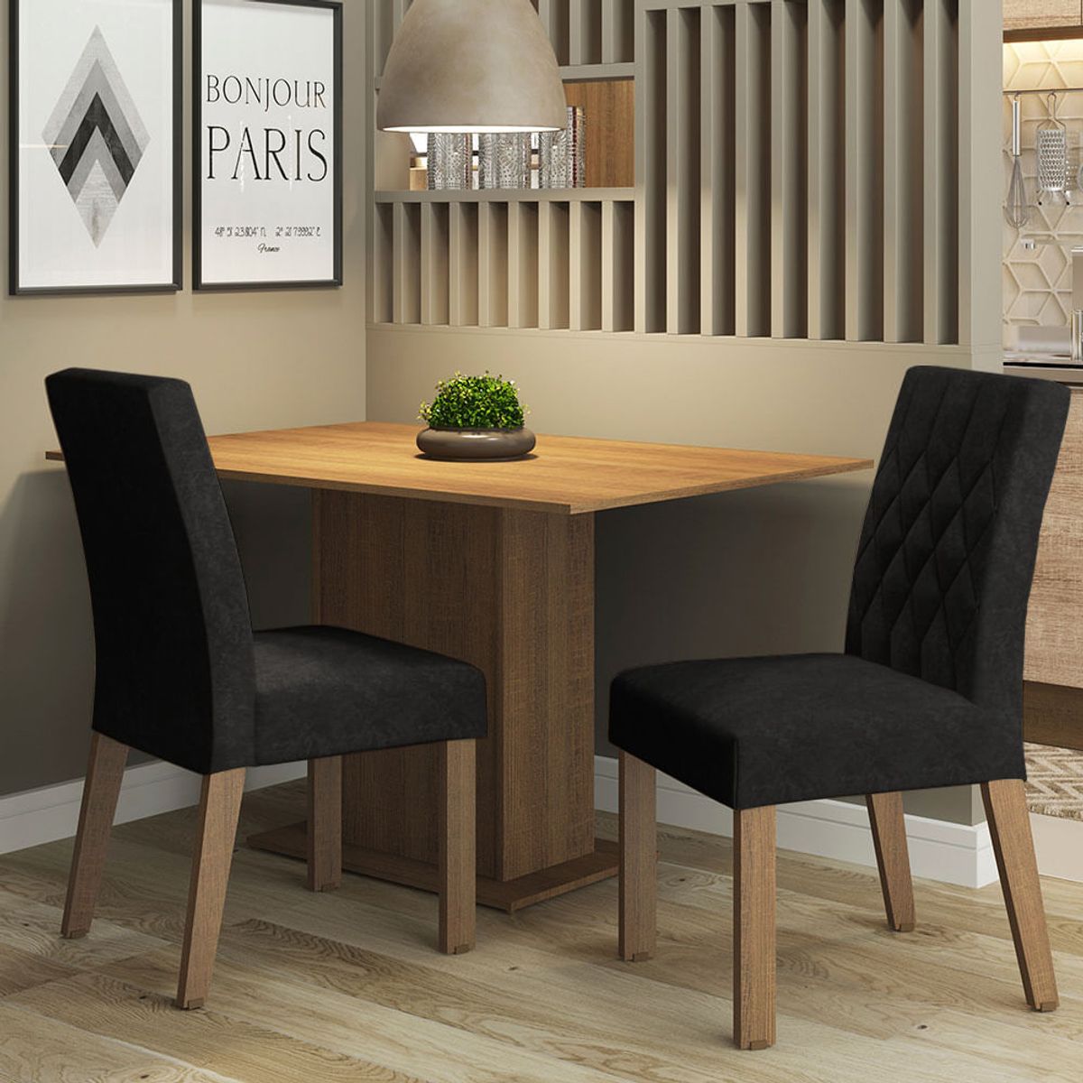 MADESA - Juego de Comedor Tainá con 2 Sillas