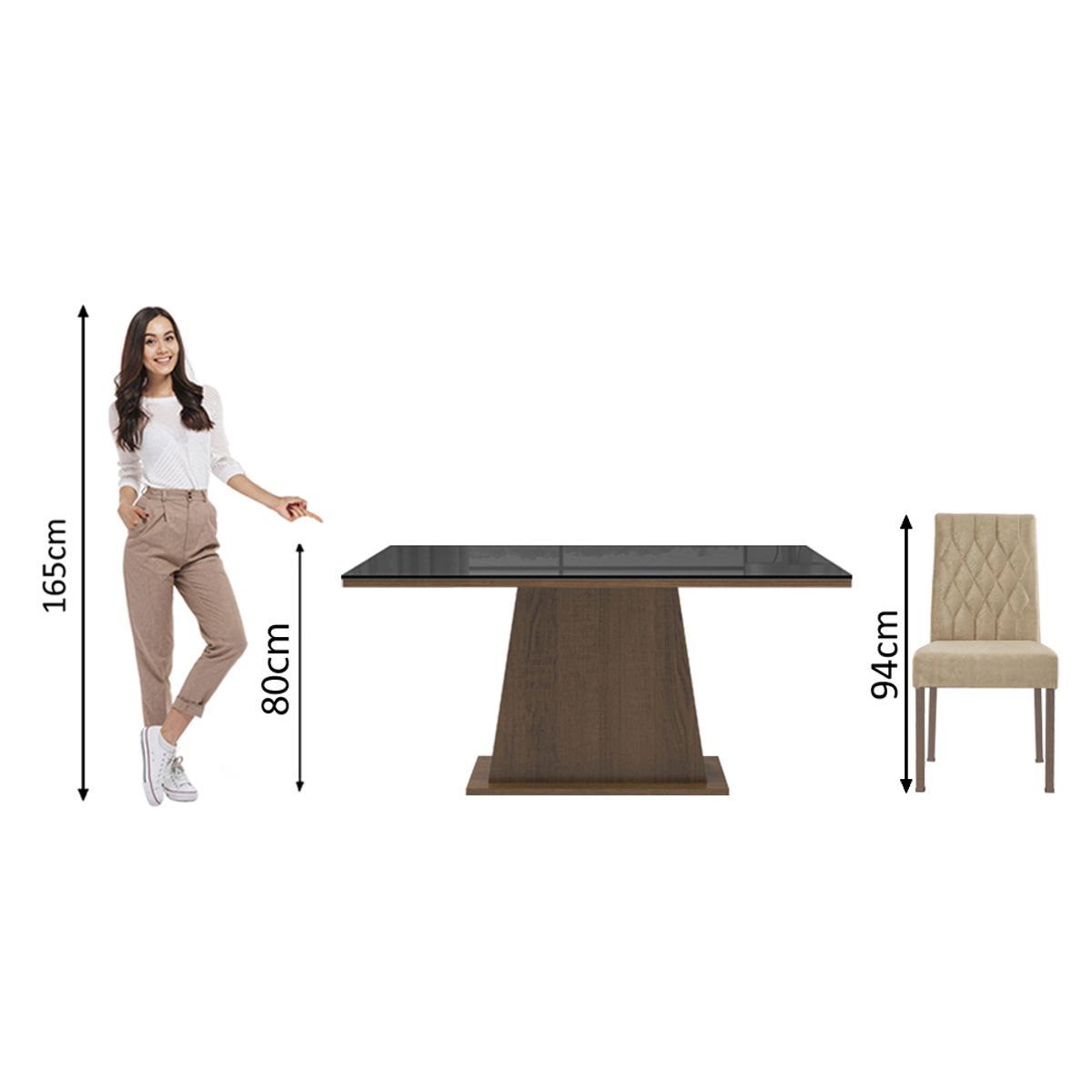 MADESA - Juego de Comedor Aryeli con 4 Sillas