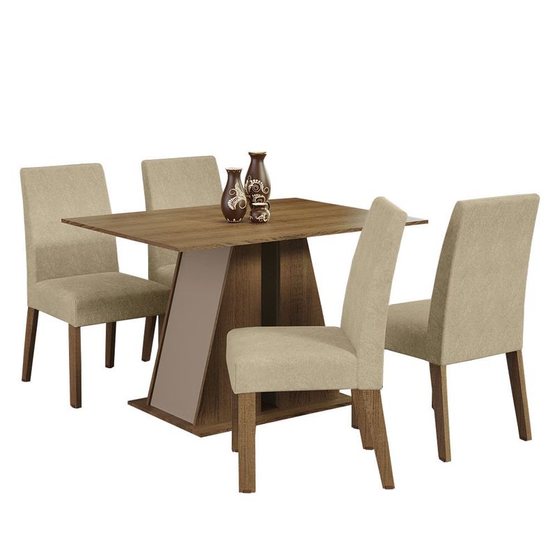 MADESA - Juego de Comedor Agnes con 4 Sillas