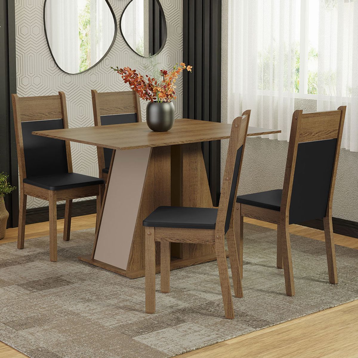 MADESA - Juego de Comedor Angel con 4 Sillas