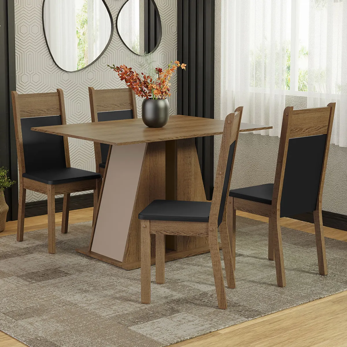 MADESA - Juego de Comedor Angel con 4 Sillas